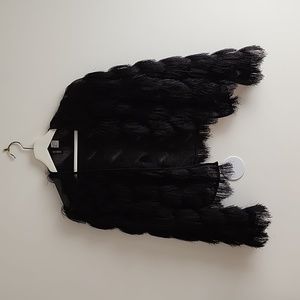 Black Fringe Cardign, women's sweater, size medium